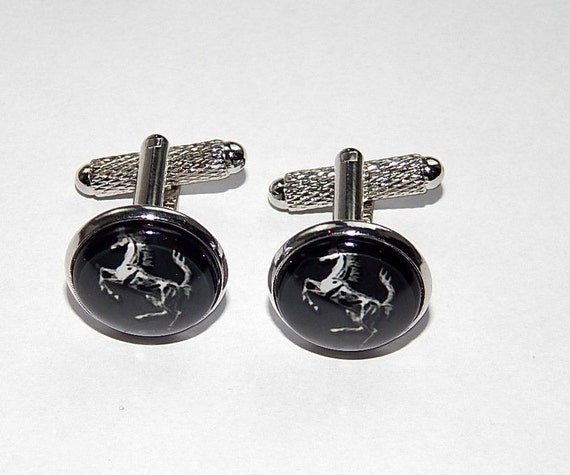 Ferrari Logo Cufflinks: Silver Tone Car Emblem Jewelry - Etsy Ireland