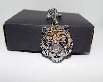 Tiger Pendant Necklace: Spirit Animal Amulet, 25mm