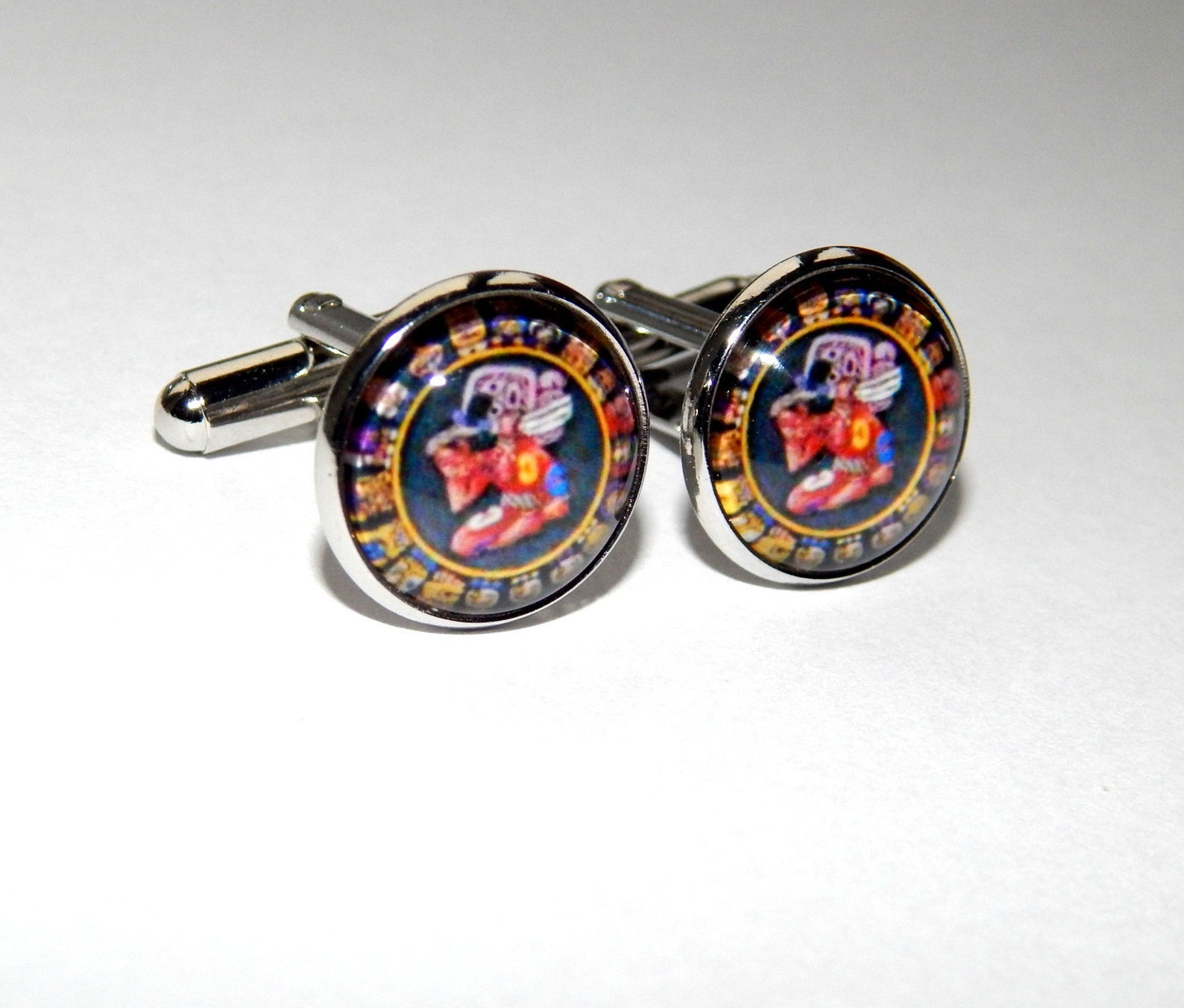 Mayan Calendar cufflinks jewelry Aztec Maya Mayan Mexico Etsy