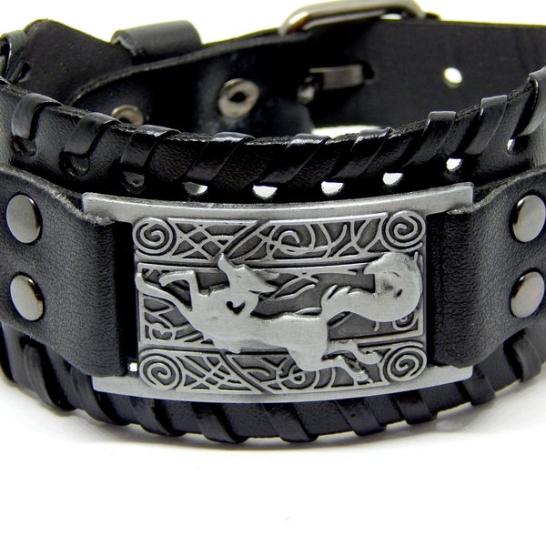 Celtic Viking fox Leather Bracelet, fox bracelet, fox jewelry, fox totem, spirit fox, magical fox, fox amulet, fox talisman