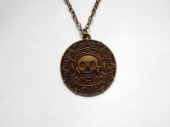 Buy MASTER USACOIN - Coin Necklace, Antique Gold Alloy Metal Medallion,  Includes Black Nylon Neck Cord, Perfect for Cosplay, Pirates, Caribbean,  Aztec, Skull, Fantasy - COIN, Small Online at desertcartINDIA