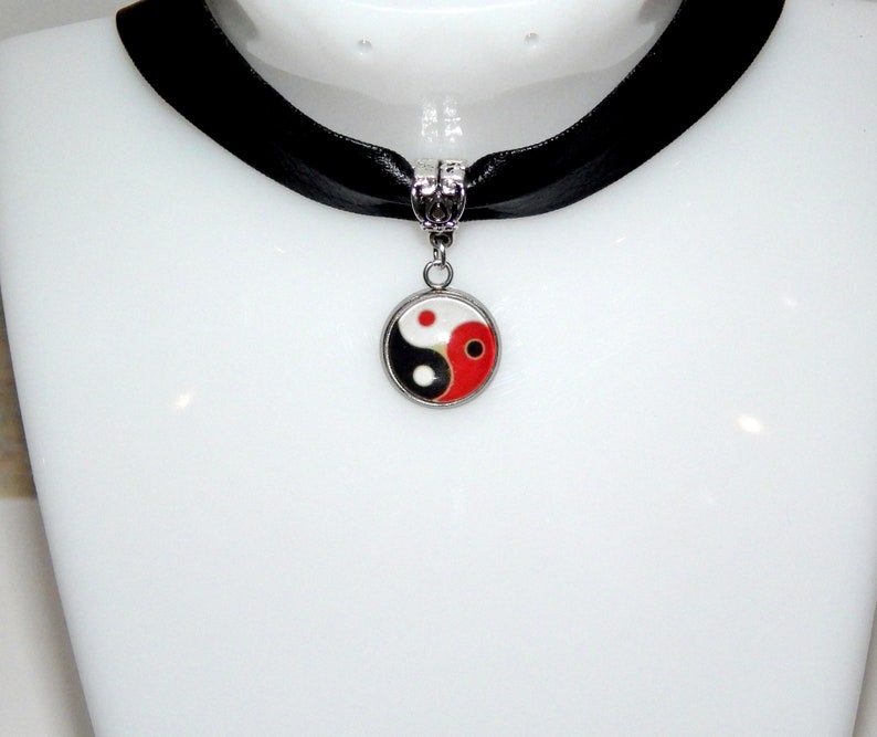 Black leather Choker pendant bdsm symbol logo pendant necklace Bdsm pendant necklace triskele pendant,