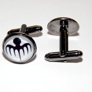 Octopus Cufflinks: Black Graphic, Wedding Groomsmen Gift