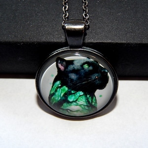 Panther pendant necklace, Panther jewelry, Panther keychain, Panther totem, spirit Panther, magical Panther, Panther fantasy amulet talisman