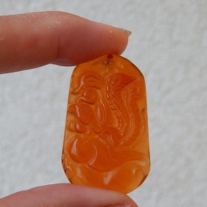 Natural Hand-Carved Goats Chaniese jade Pendant Brown color 47x36x5 mm.