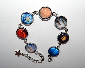 Solar system bracelet, Solar system jewelry, Planet bracelet, Planet jewelry, Galaxy bracelet, Astronomy bracelet, Universe Bracelet Space