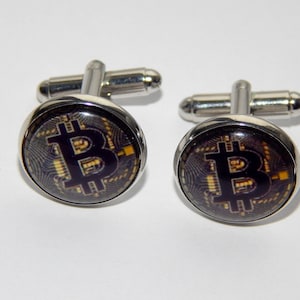 Bitcoin cufflinks, cryptocurrency cufflinks, Bitcoin jewelry, gift for him, Bitcoin symbol, Bitcoin emblem, Bitcoin patch, wedding cufflinks