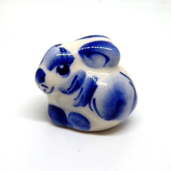 Ceramic Blue and White Rabbit - Etsy