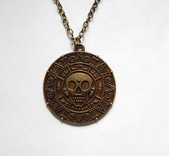 JACK SPARROW Pirates of the Caribbean Gold Coin Medal Necklace E22238 | Wish