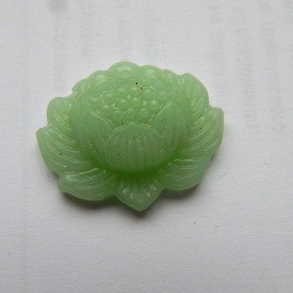 Natural hand carved hetian light green jade Lotus Pendant necklace