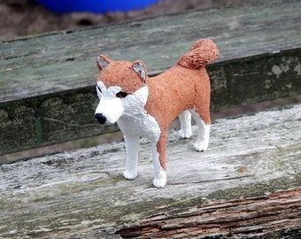 Akita Inu figurine, Akita Inu sculpture handmade, made of air dry clay