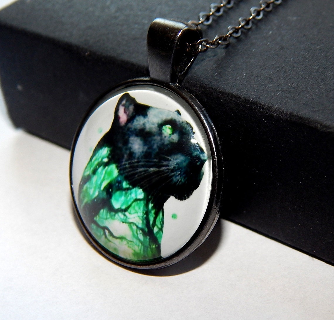 Panther pendant necklace Panther jewelry Panther keychain Etsy