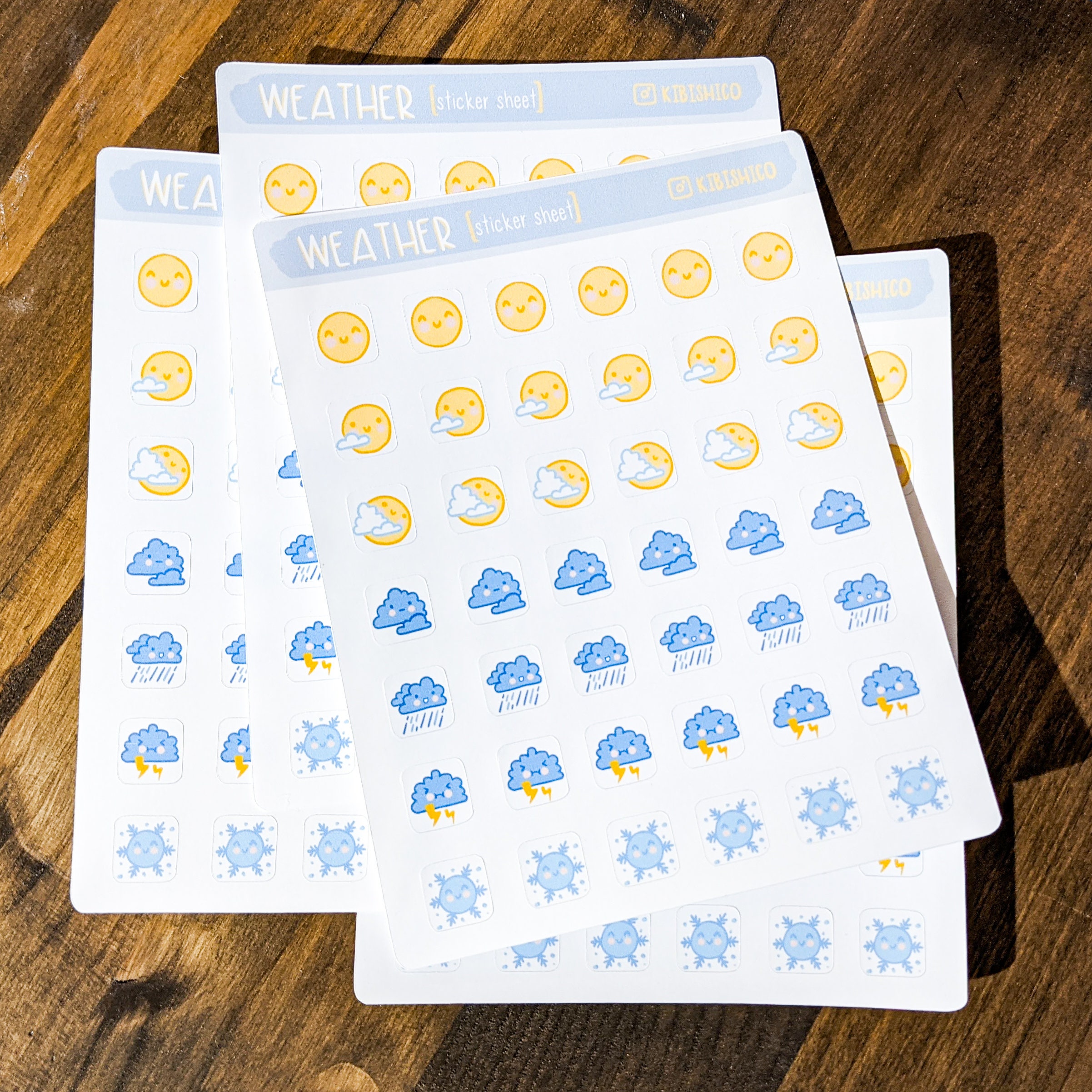 Weather Small Icons | Kawaii Cute Weather Planner Stickers | Bujo ...