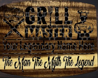 Engraved Cutting Board | Grill Master or Culinary Professional | Personalized | Chef or BBQ Gift