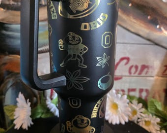 Vaso de 40 oz grabado con láser inspirado en el estado de Ohio