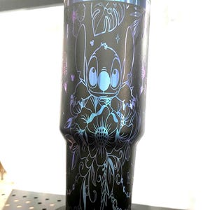 40 ounce Stitch inspired laser engraved tumbler. image 1