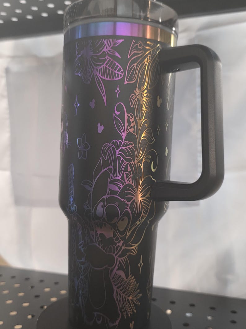 40 ounce Stitch inspired laser engraved tumbler. image 3