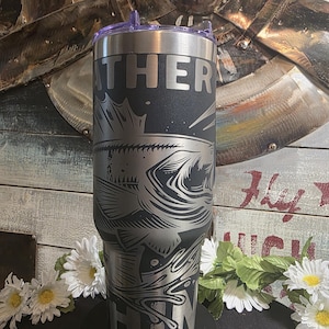 Vaso de pescador de 40 oz con grabado láser: &quot;Prefiero pescar&quot;