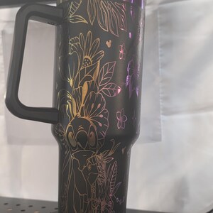 40 ounce Stitch inspired laser engraved tumbler. image 2