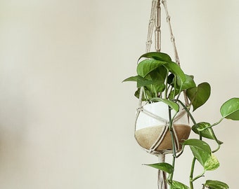 Long Brown Plant Hanger - Hanging Plant Holder - Air plant Hanger - Macrame Lanyard - Macrame Pant Holder - Macrame Tassels