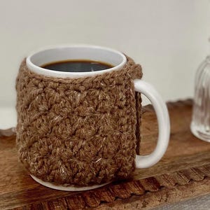 Brown Mug Cozy Coffee Mug Crochet Wrap Cup Warmer Coffee Cozy Tea Cozies Handmade Crochet Pot Warmer