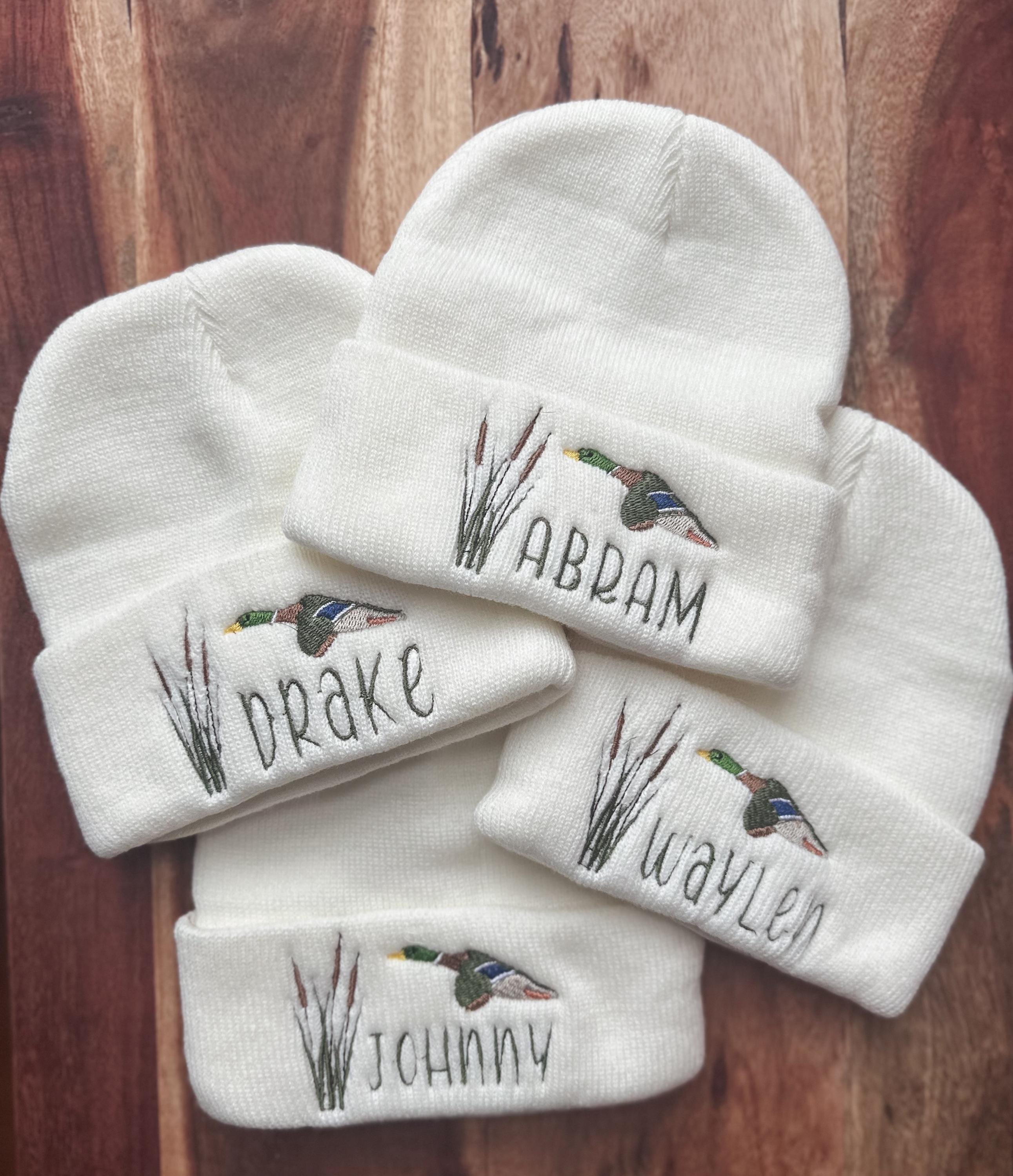 🧸Buy 2 Free Shipping🧸Custom Mallard Baby Hat - Embroidered Name Hat - Toddler Duck Hunting Hat - Duck Hunting Beanie - Baby Hunting Hat - Baby Name Hat- 1-2 yrs