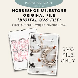 Hufeisen Monatlicher Meilenstein SVG - Hufeisen Digitale Datei - Baby Zeichen SVG - Monatlicher Meilenstein SVG - Laser-Datei - Monatlicher Meilenstein Laser-Datei