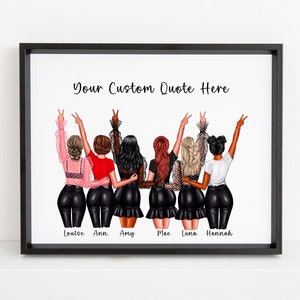 友情ギフト、カスタム友達グループイラスト、親友パーソナライズギフト、あなたを想うギフト、友達プリント、カスタム友情プリント