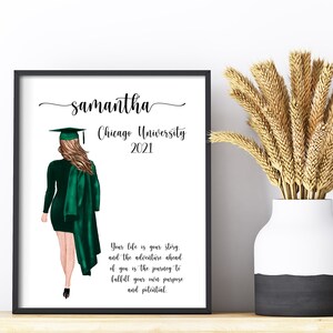 Impresión de graduación personalizada, Ilustración de graduación, Regalo de graduación personalizado, Recuerdo de graduación, Regalo de licenciatura, Tarjeta de graduación 1 persona