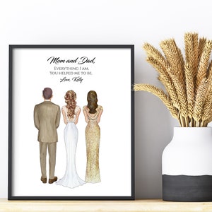 Custom Parents Of the Bride Print, Family Wedding Print, Personalized Bride Mum and Dad Print Custom Wedding Digital Download Art Print