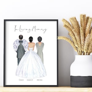 Custom Wedding Memorial Print, Family Memorial Print, Personalized Bride Memorial Print, Wedding Remembrance, Digital Download Art Print