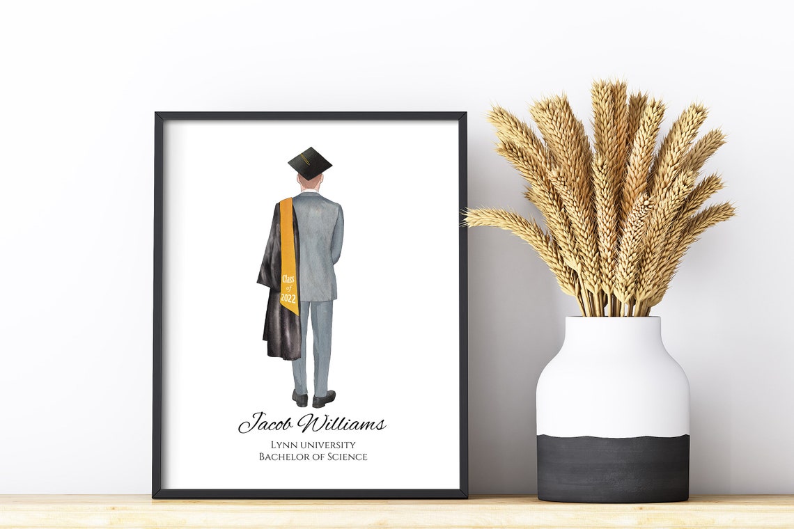 Custom Graduation Print Graduation Illustration Personalized - Etsy