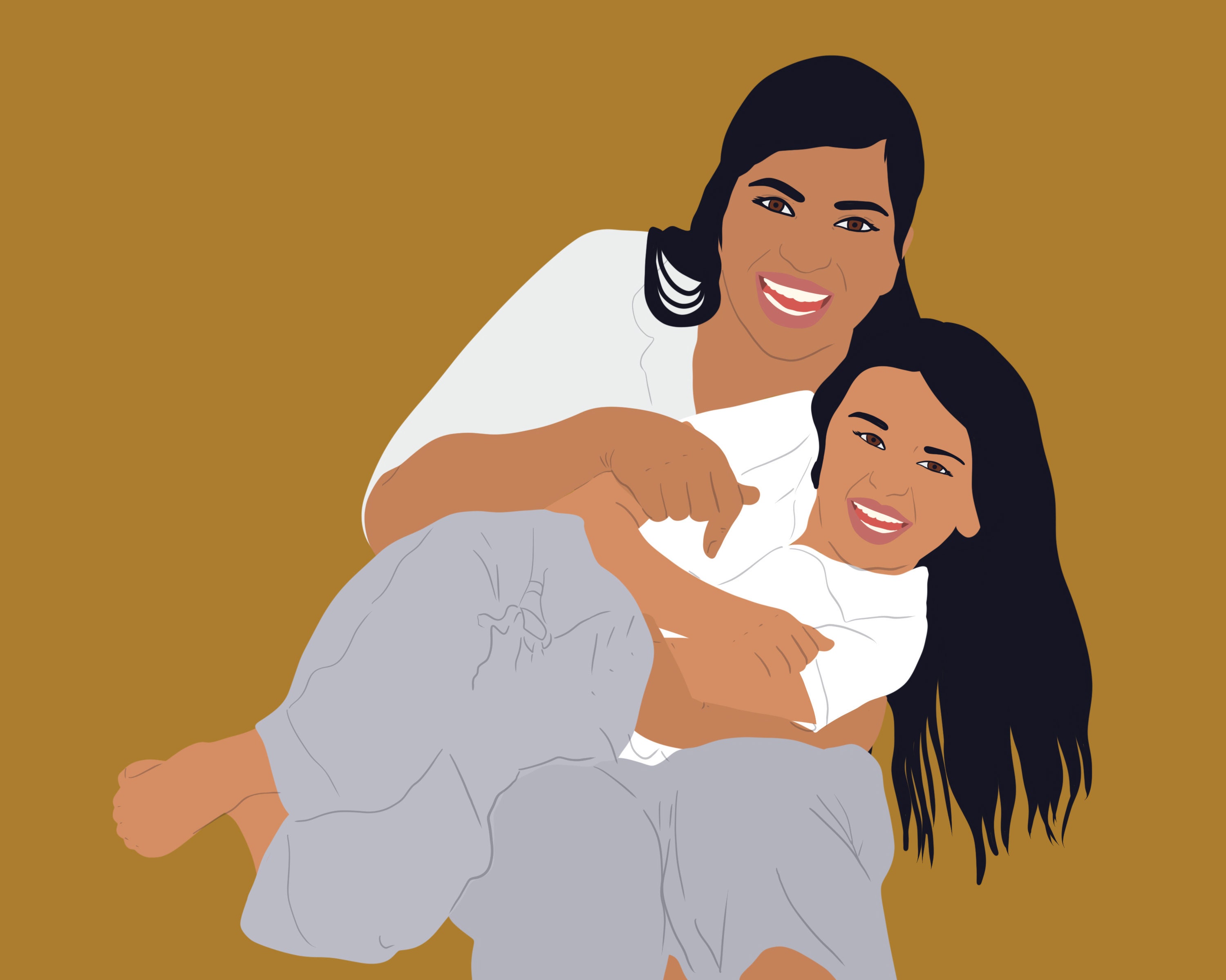 Family Illustration Custom Family Minimalist Drawing Etsy