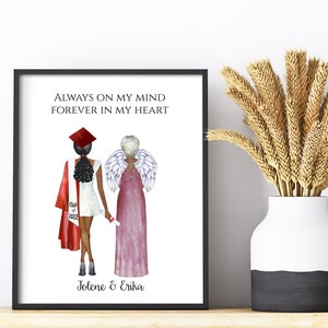 Custom Graduation Memorial Print, In Loving Memory, Grad Memorial Print, Personalized College Graduation Memorial Print, Digital Download