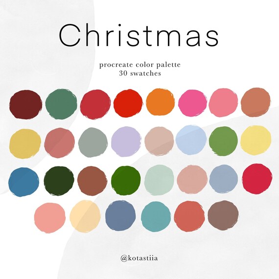 Christmas Color Palette for Procreate 30 Handpicked Festive  Etsy