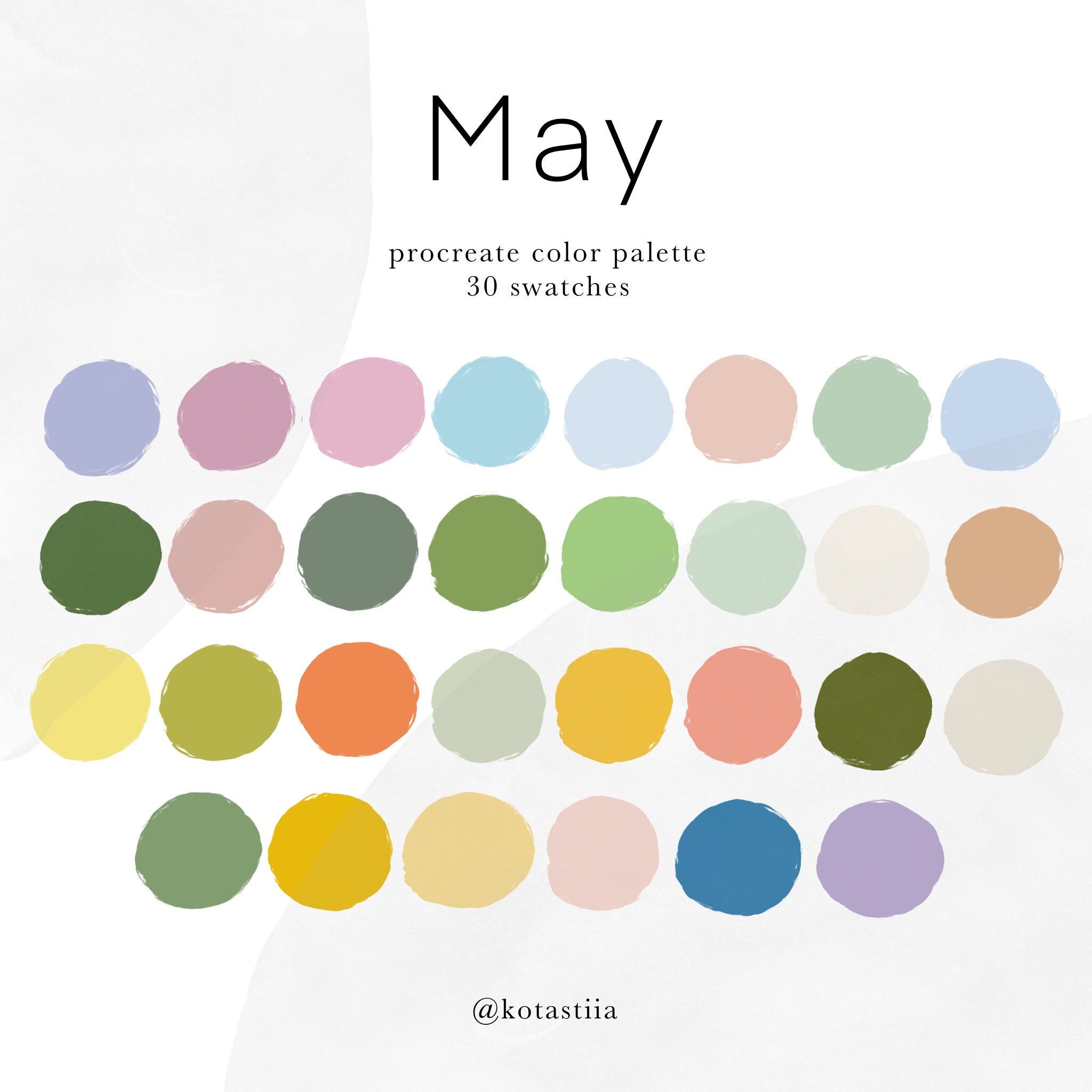 May, Digital Color Palette for Procreate, Bright and Fresh Colors