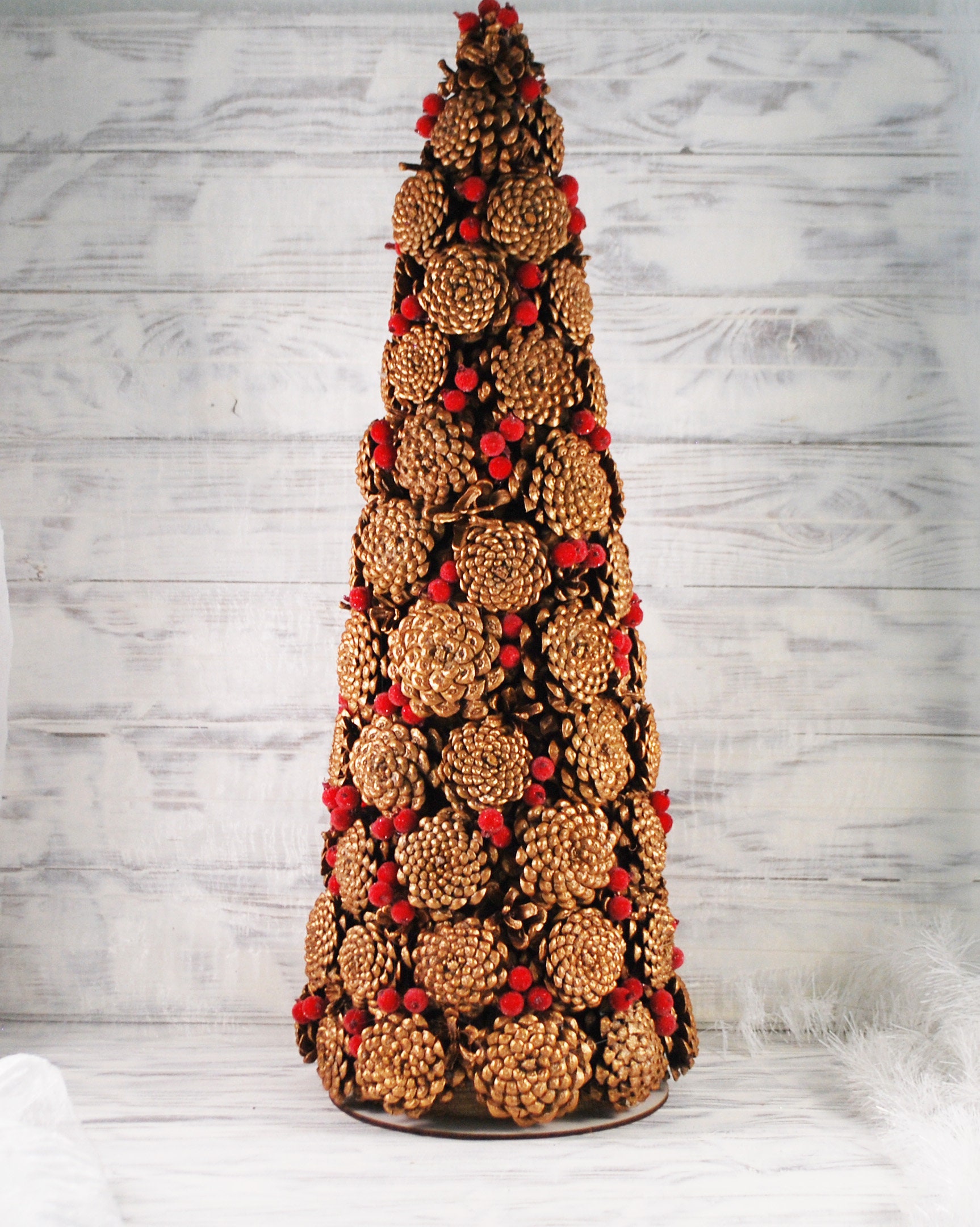 White Velvet Cone Christmas Trees White and Red Tree Velvet Cone Tree 