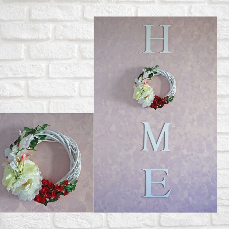 Home Sign With Wreath Letters Wall Decor - Home Letters Wall Decor With Wreath