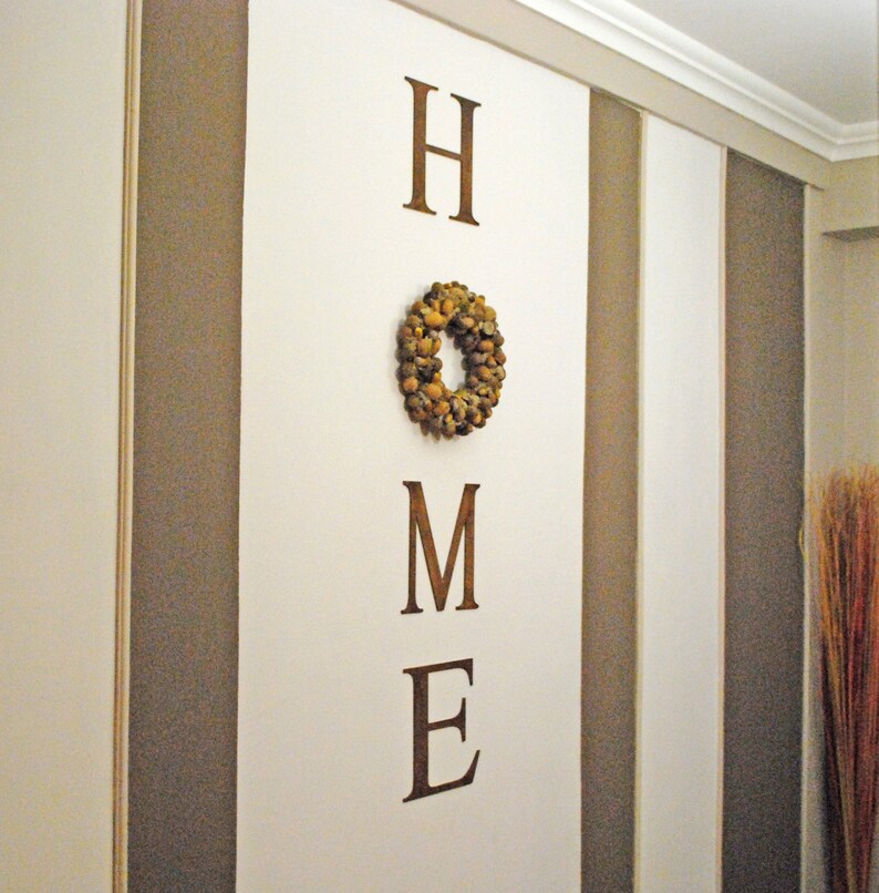 Letters Home With Wreath Home Sign With Wreath Wall Decor Etsy