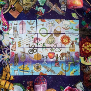 Cartes de voyance « Magic friend » avec petit sac et nappe | Mini deck oracle | Jeu de patience| Outil de divination illustré