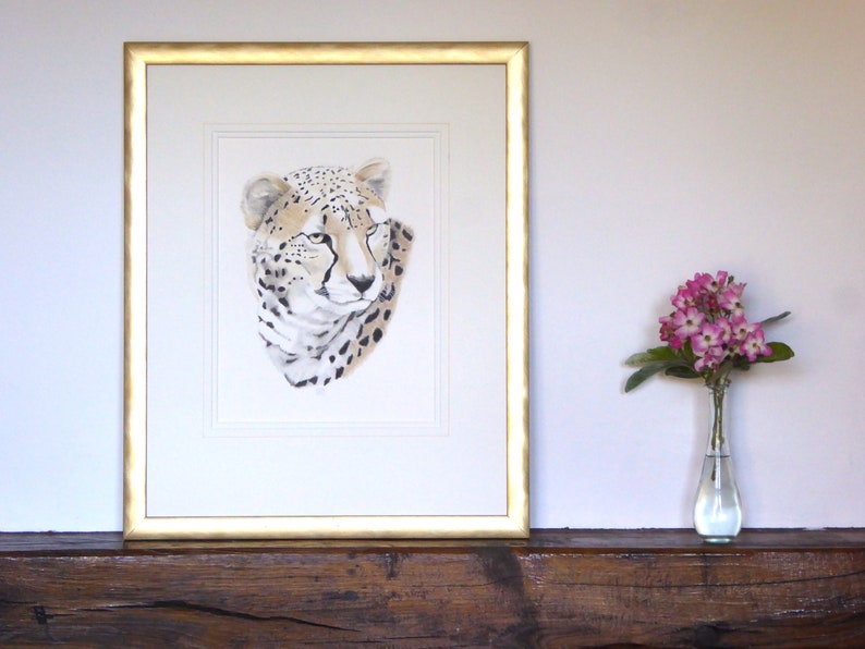 Cheetah 2, Original artwork, Wildlife, Big Cat, Animal Portrait image 4