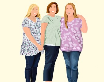 Custom Digital Portrait | Faceless Minimalistic Portrait, Digital Portrait Illustration