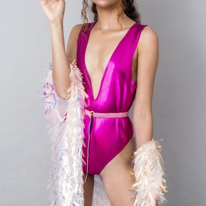 Body rose métallique, tenue de festival pour femme, tenues de rave, costume sexy, cosplay barbie, vêtements pour femmes Burning Man. image 2