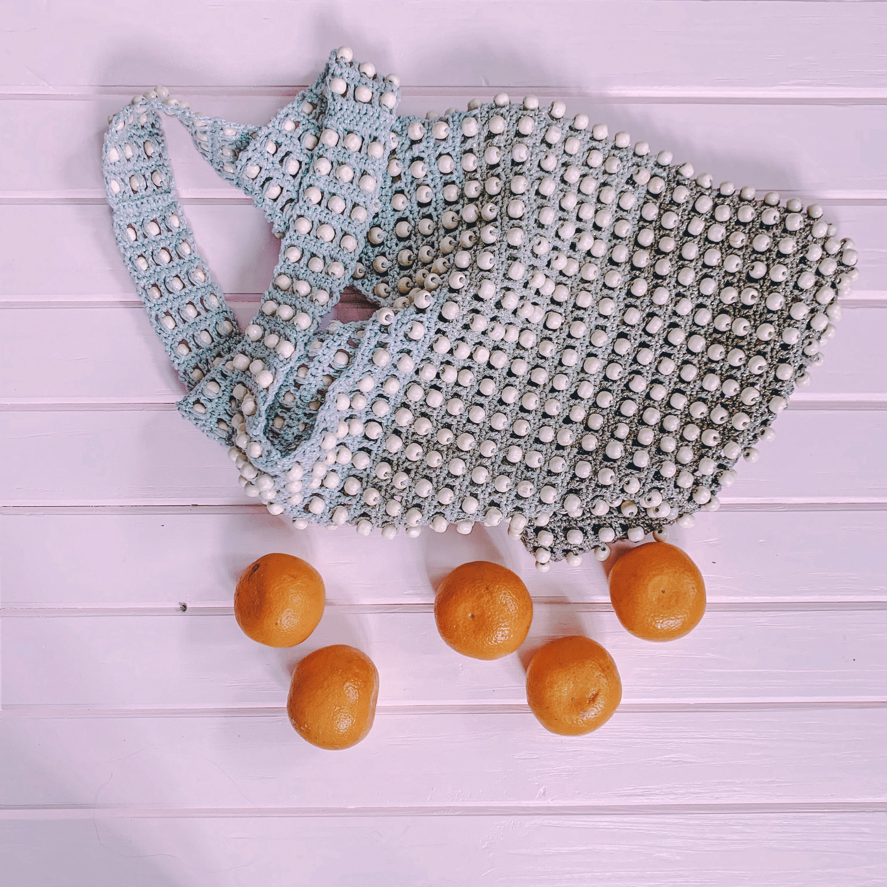 Crochet Bag With Beads Pattern PDF Avoska Bag Market Bag Etsy