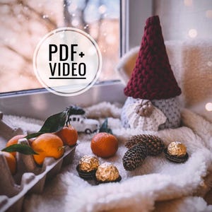 Crochet Scandinavian gnome basket, PDF pattern, digital instant download