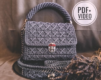 Crochet Handbag Pattern: Vegan Crossbody Purse with Video (PDF Digital Download)
