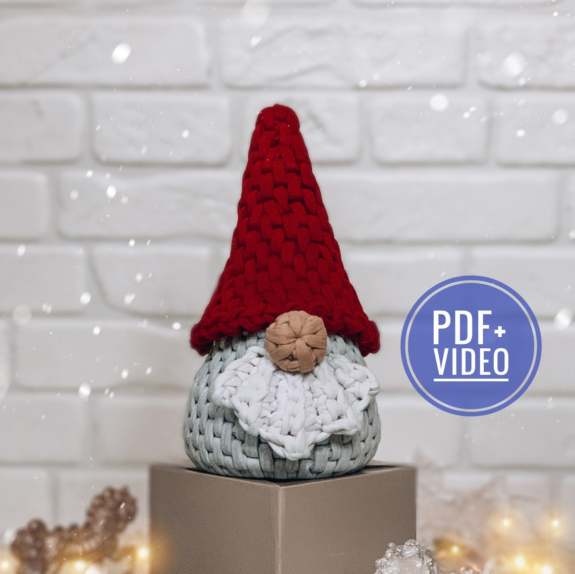 Crochet Scandinavian gnome basket PDF pattern digital | Etsy