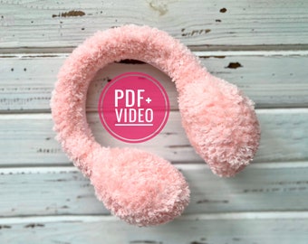 Earmuffs crochet pattern PDF, fur headband, headphones, headset digital instant download