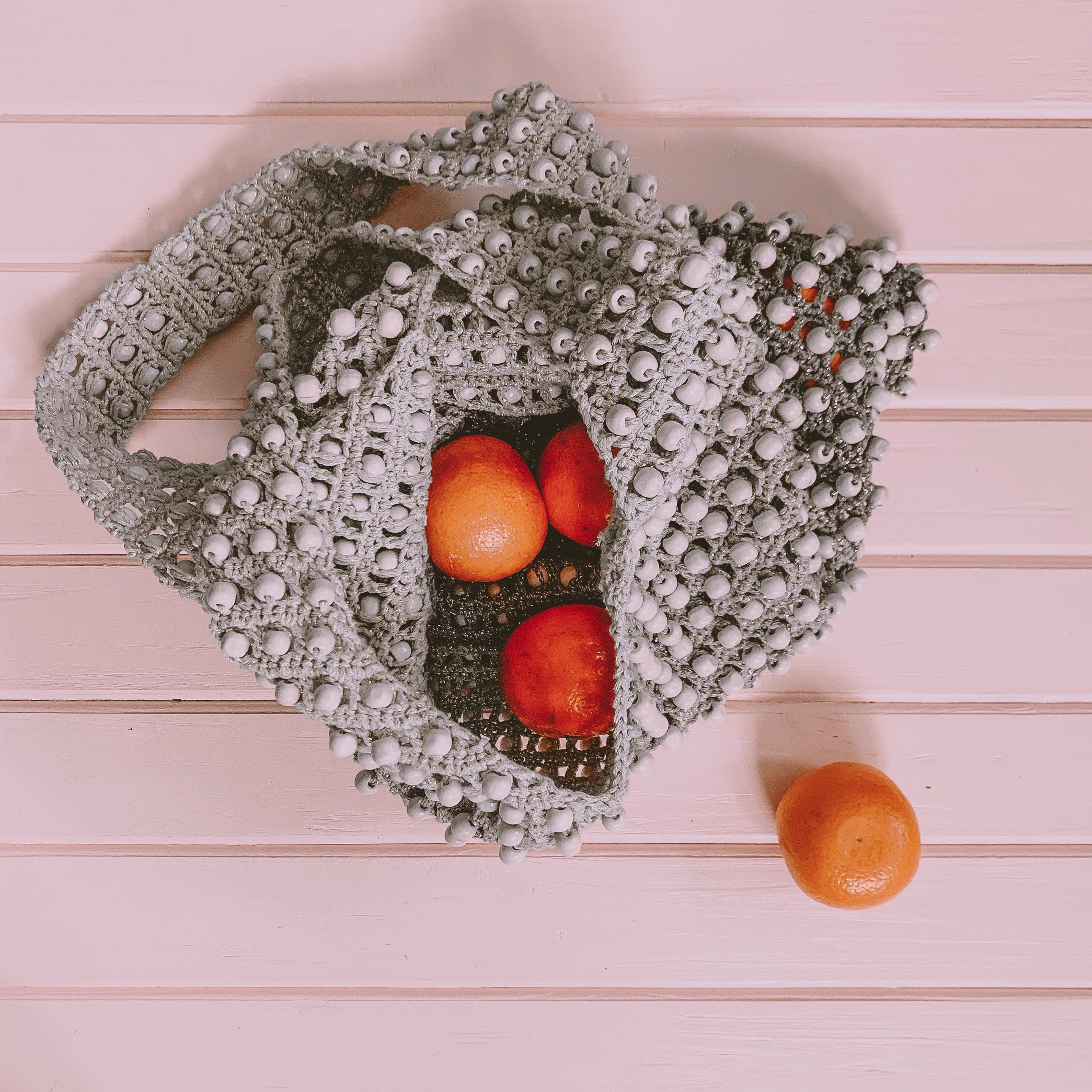 Crochet bag with beads pattern PDF avoska bag market bag Etsy