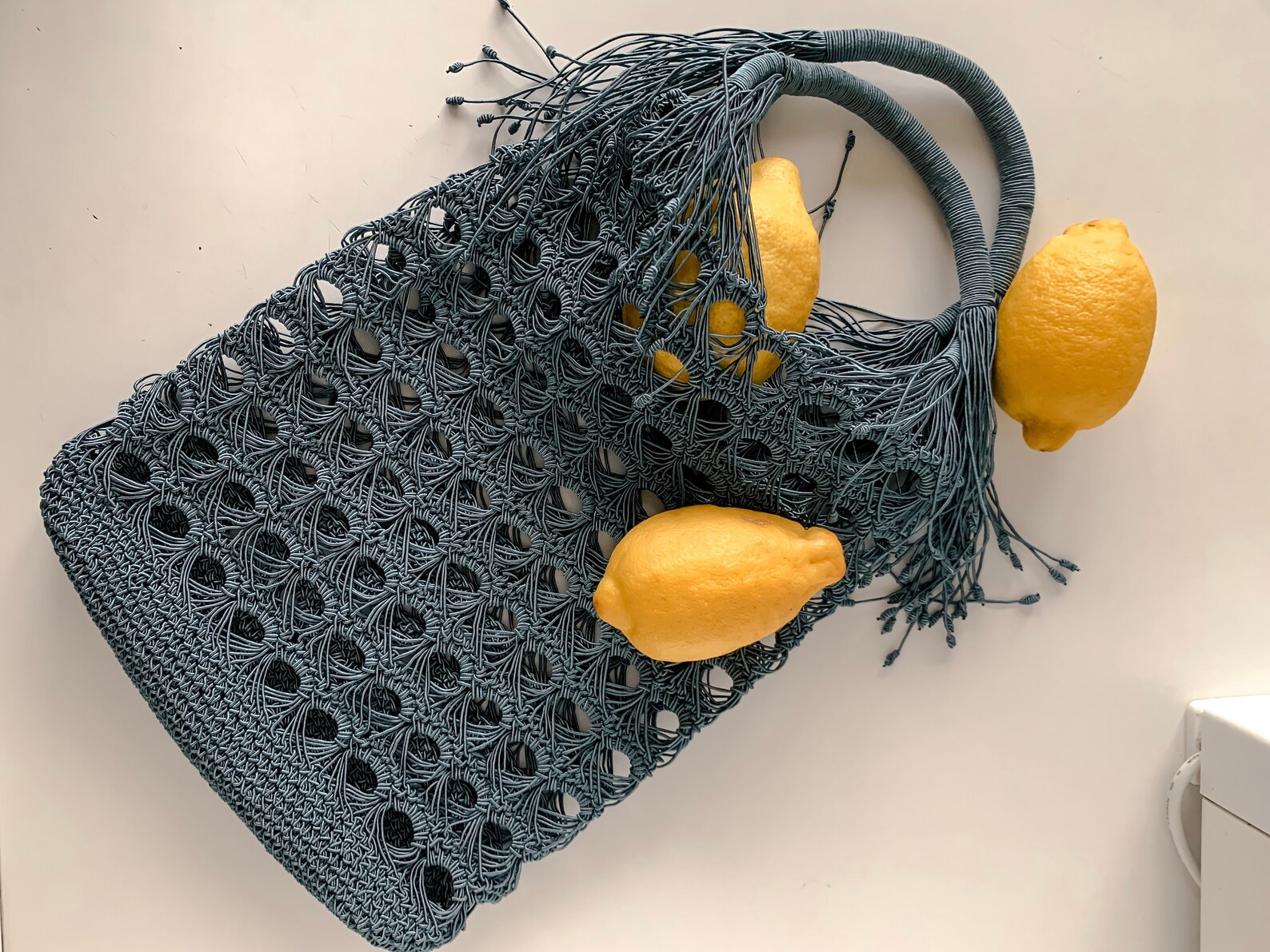 Crochet Mesh Bag With Fringes, Net Avoska Bag, Market Vegan Bag, Woven ...